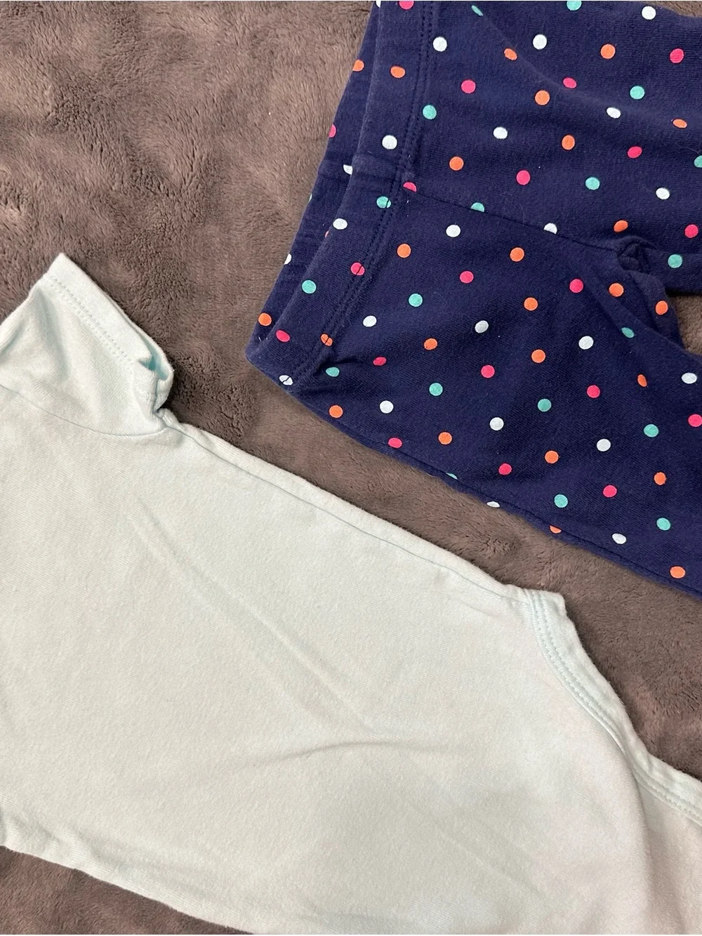 Carter's Light Mint Bodysuit & Navy Polka Dot Cupcake Pants